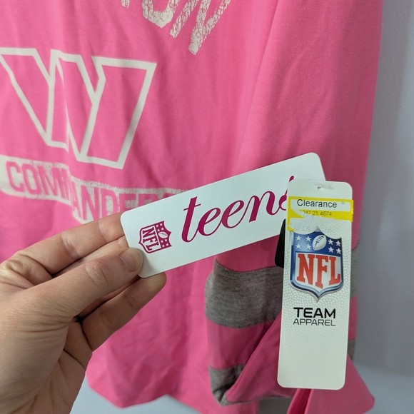 NFL Teens  Pink and Gray Washington Commanders Tee M 7/9 - Picture 2 of 8